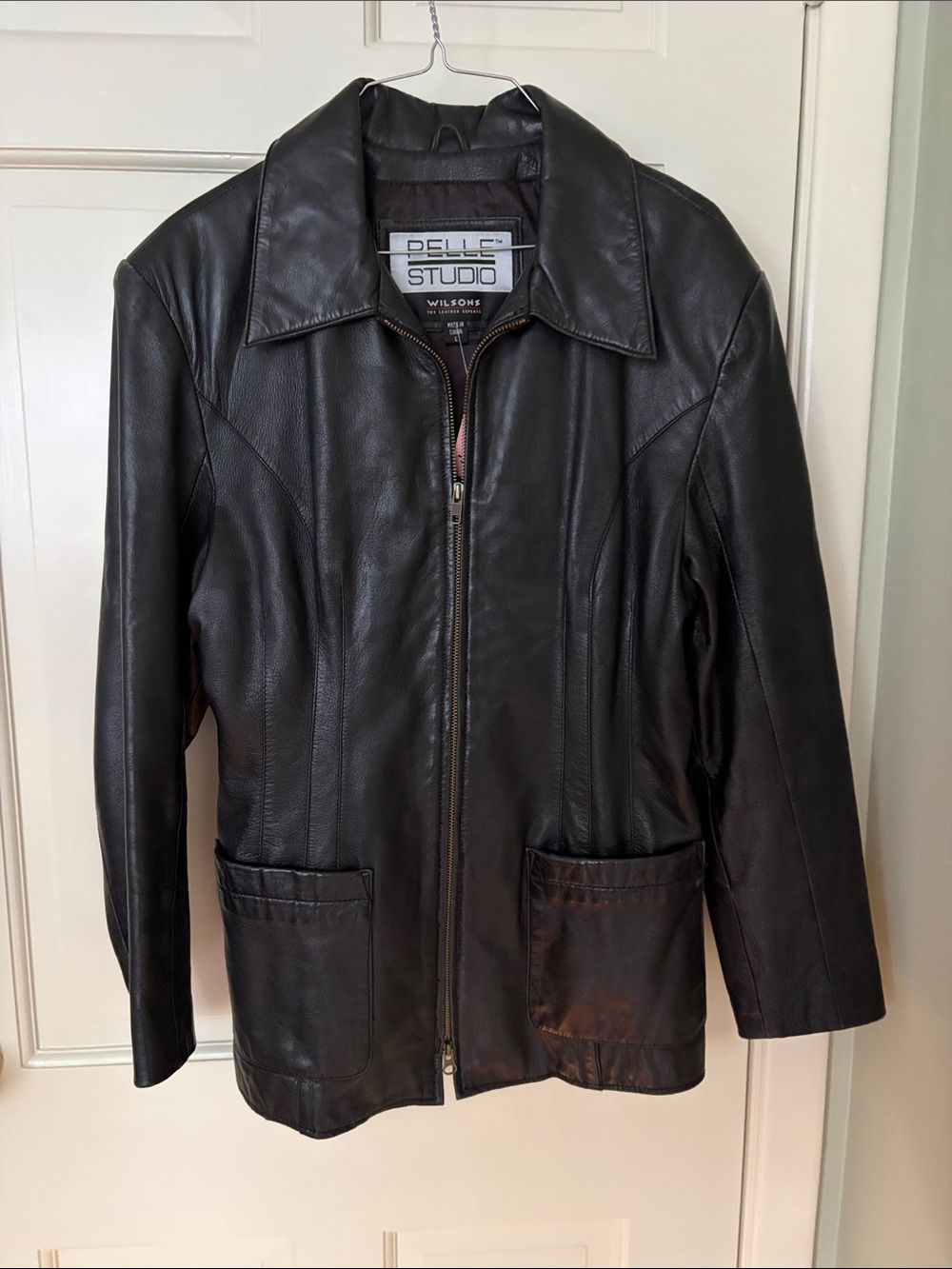 Pelle Studio Women's Black Leather Zip-Front Jacket